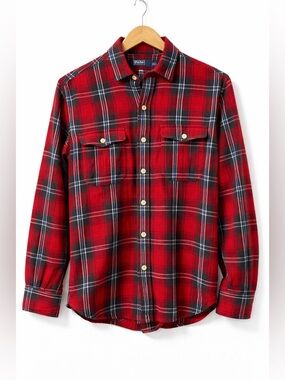 Polo by Ralph Lauren Red Black Plaid Flannel Shirt